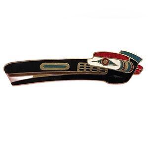 Vintage Native Inspired Cloisonné Brooch